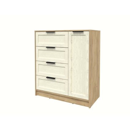 Тумба Тренд КТ-Т90 (Дуб золотой ЛДСП/ Дуб снежный ЛМДФ) Ш900 В1020 Г451